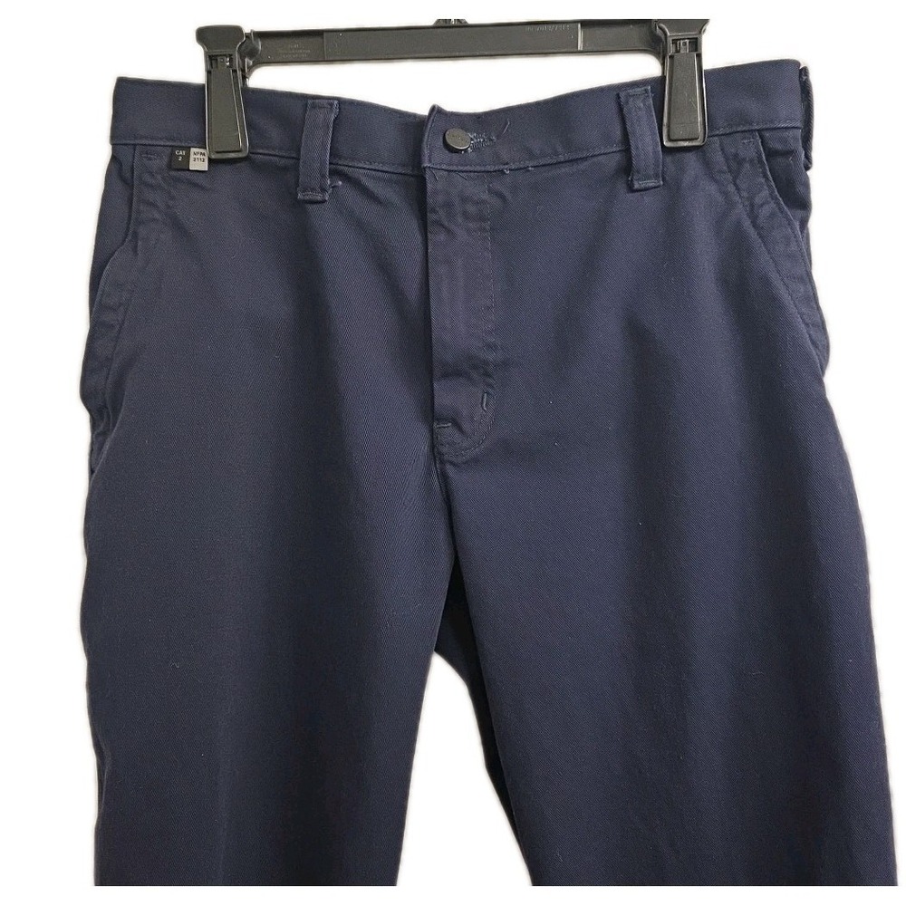 Carhartt FR 371-20 Mens 34x32 Flame Resistant Navy Blue Canvas Work Pants